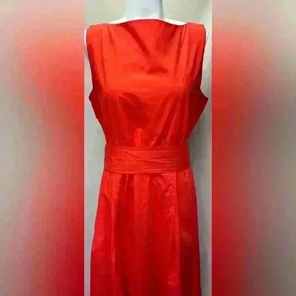 L.L. Bean Red Vintage Boat Collar Sleeveless  Dress. 100% cotton Size 10 - Picture 5 of 14